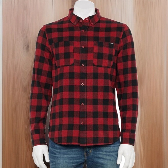Vans Other - Vans Men's Flannel Button Down, Buffalo Plaid, Med Red, Size Medium, New